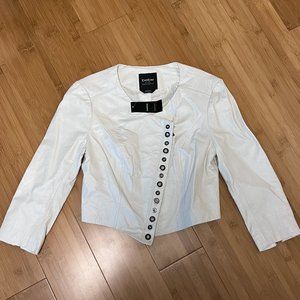 BEBE GENUINE LEATHER CROPPED JACKET